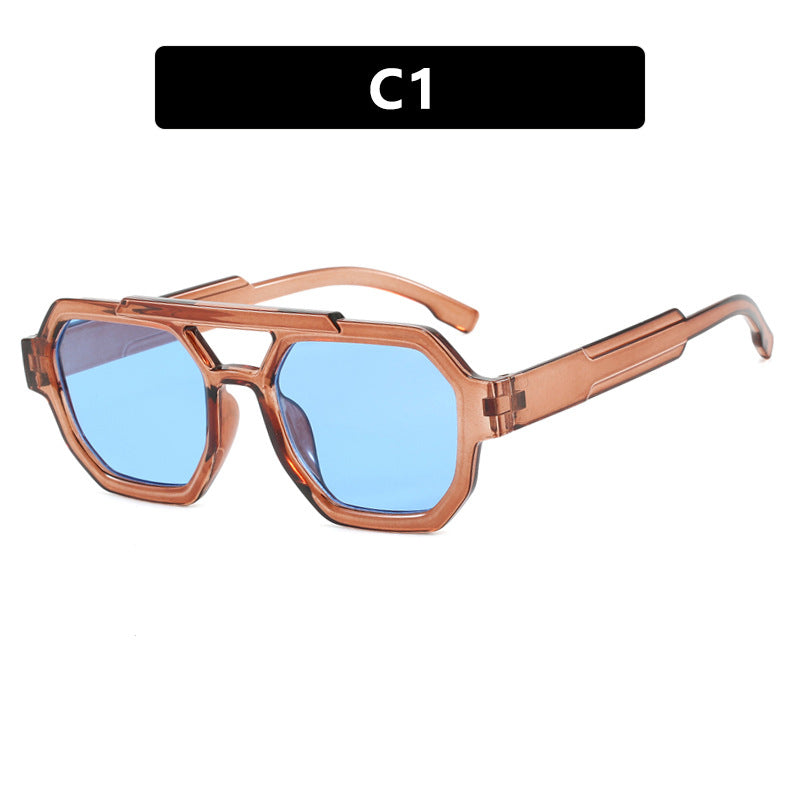 Lunettes pilote polygonales double pont
