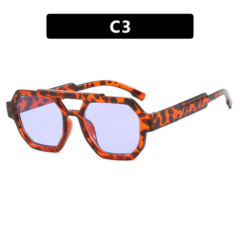 Lunettes pilote polygonales double pont