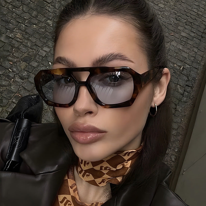 Lunettes irrégulières double pont – Influenceur