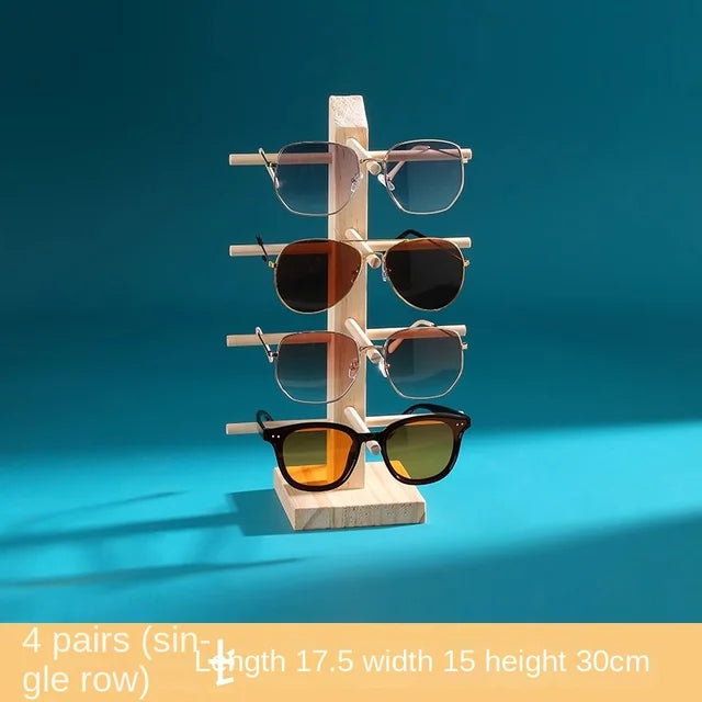 Présentoir à lunettes en bois massif – Rangement Élégant