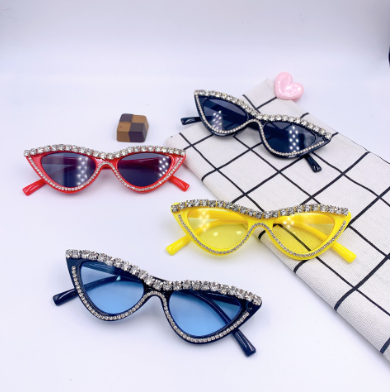 Kids Sunglasses – Solid Color Diamond UV400 (5 colors)