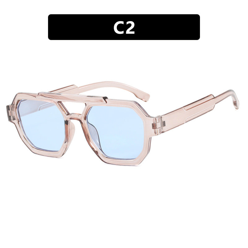 Lunettes pilote polygonales double pont