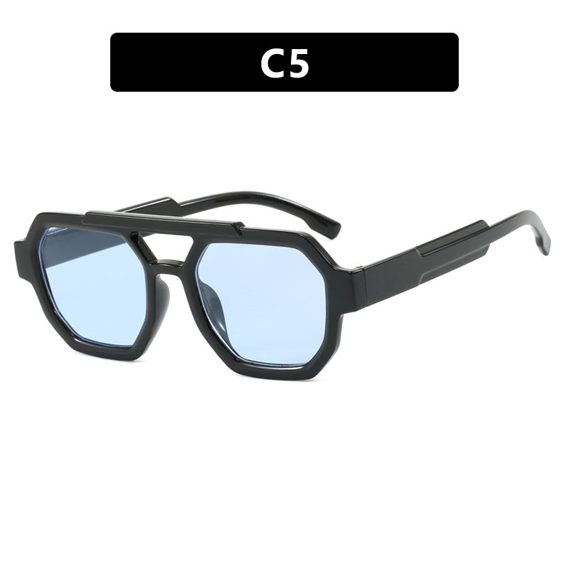 Lunettes pilote polygonales double pont