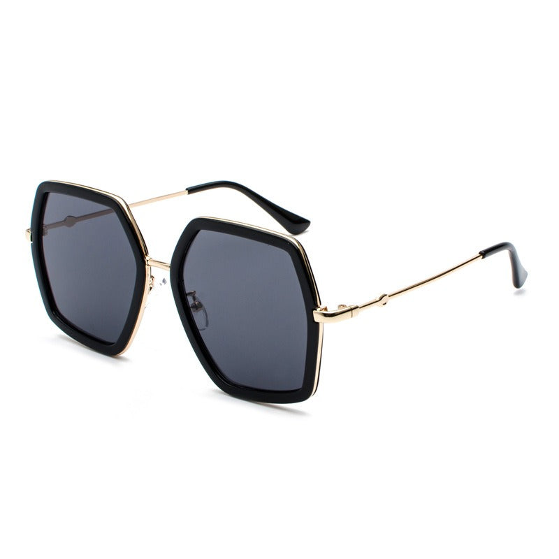 Lunettes de soleil grand cadre métal style Ins – Femme | LamyHome