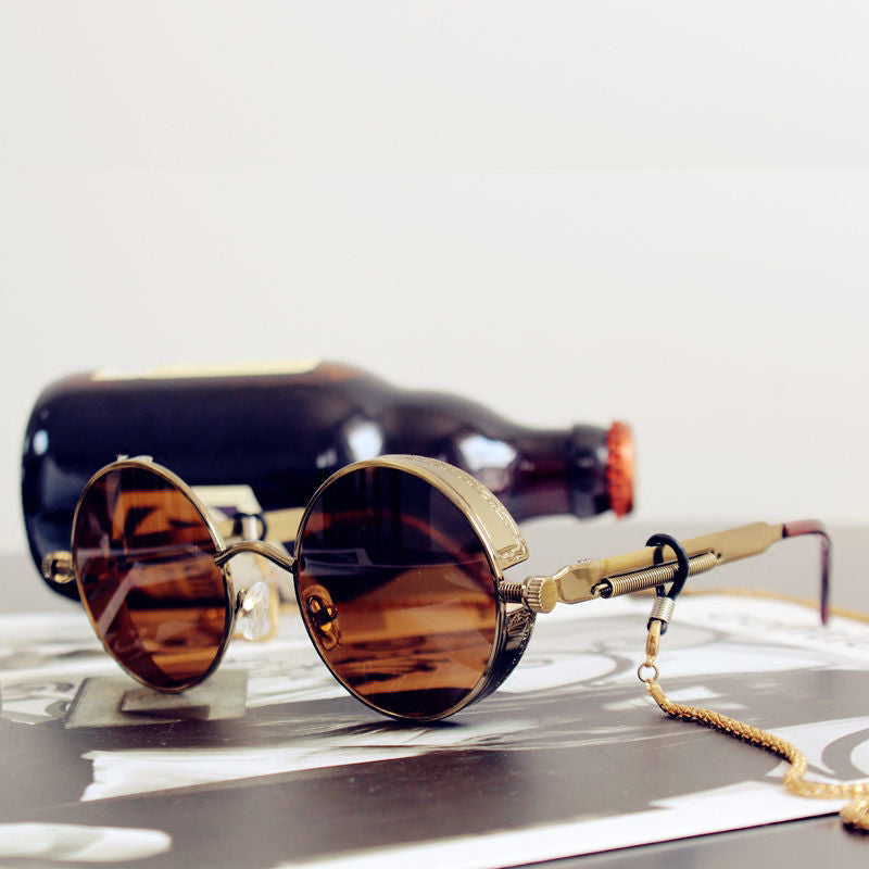 Lunettes de soleil rondes steampunk chaîne vintage – Mixte | LamyHome