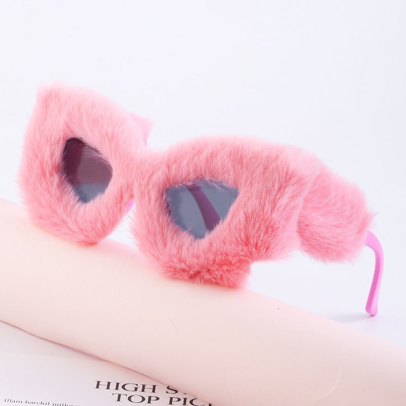 Lunettes de soleil œil de chat hiver à pompons – Tendance TikTok | Femme