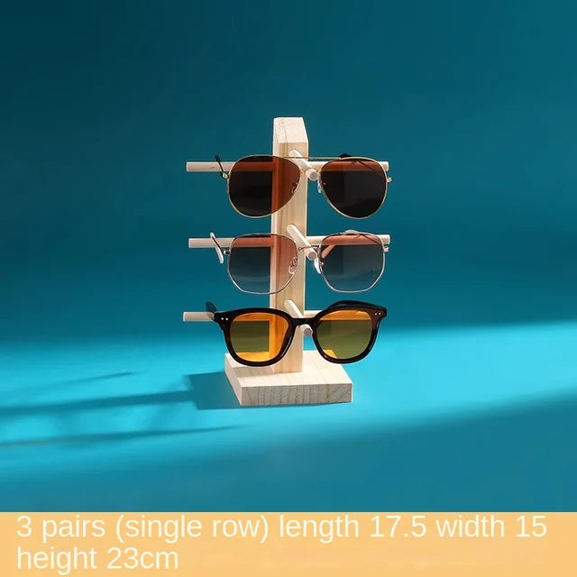 Présentoir à lunettes en bois massif – Rangement Élégant