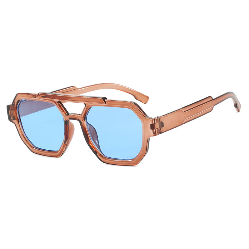 Lunettes pilote polygonales double pont