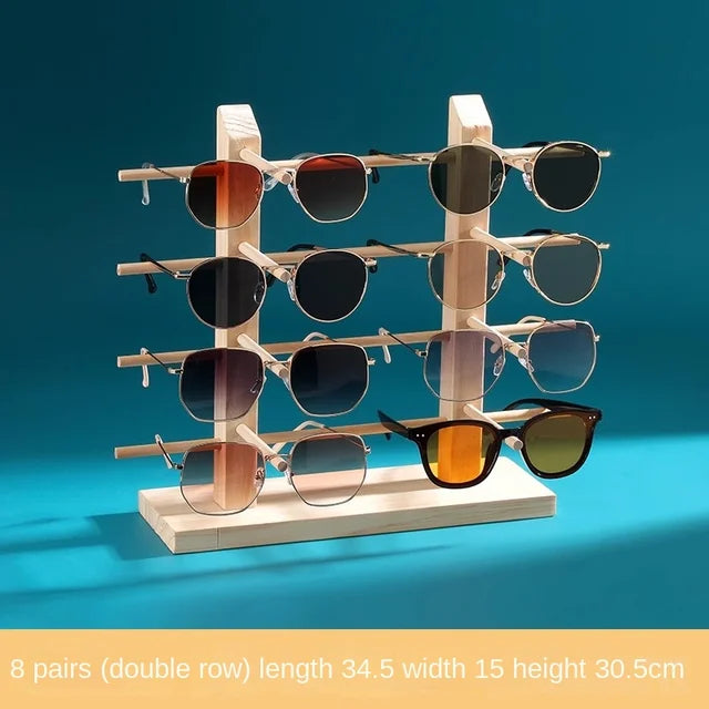 Présentoir à lunettes en bois massif – Rangement Élégant