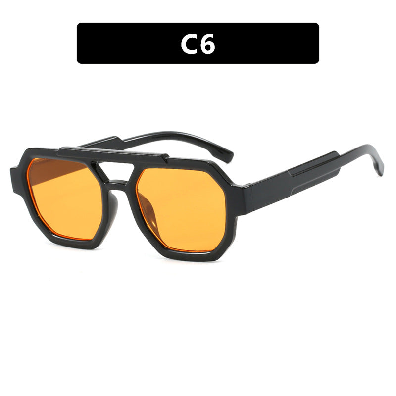 Lunettes pilote polygonales double pont