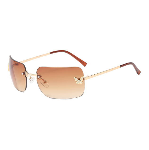 Lunettes de soleil sans monture diamant carré UV400 – Mixte | LamyHome