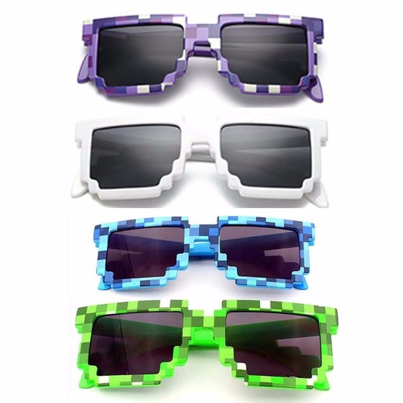 Lunettes de soleil enfant – Style Minecraft carré (5 couleurs)