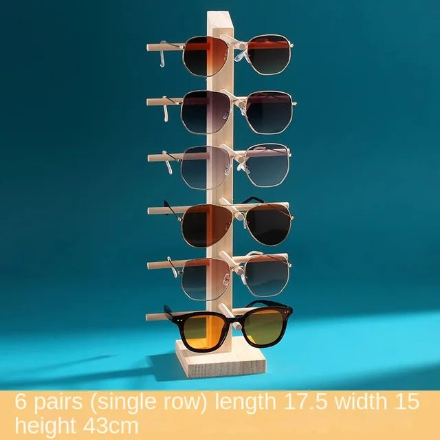 Présentoir à lunettes en bois massif – Rangement Élégant