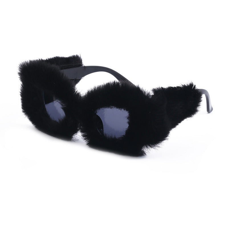 Lunettes de soleil œil de chat hiver à pompons – Tendance TikTok | Femme