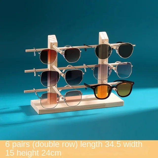 Présentoir à lunettes en bois massif – Rangement Élégant