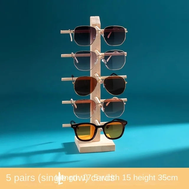 Présentoir à lunettes en bois massif – Rangement Élégant