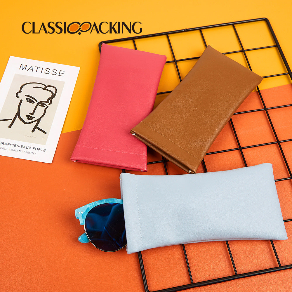 Soft leather glasses case – Plain colour