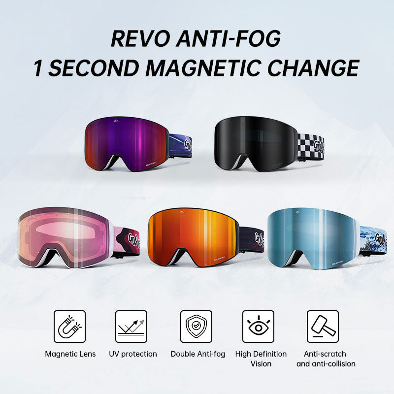 Masque de ski magnétique anti-buée verres interchangeables – Unisexe | LamyHome