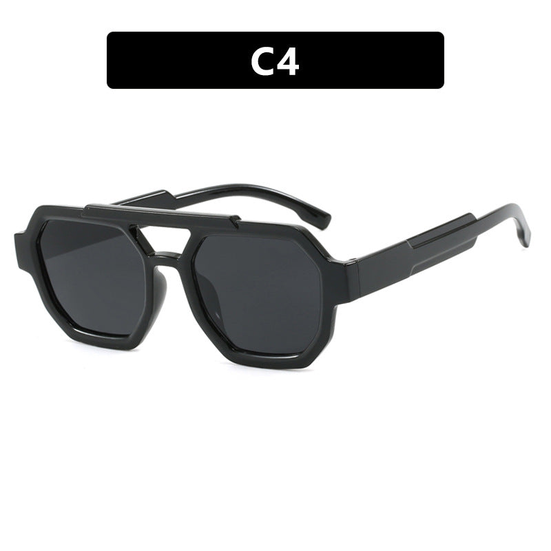 Lunettes pilote polygonales double pont